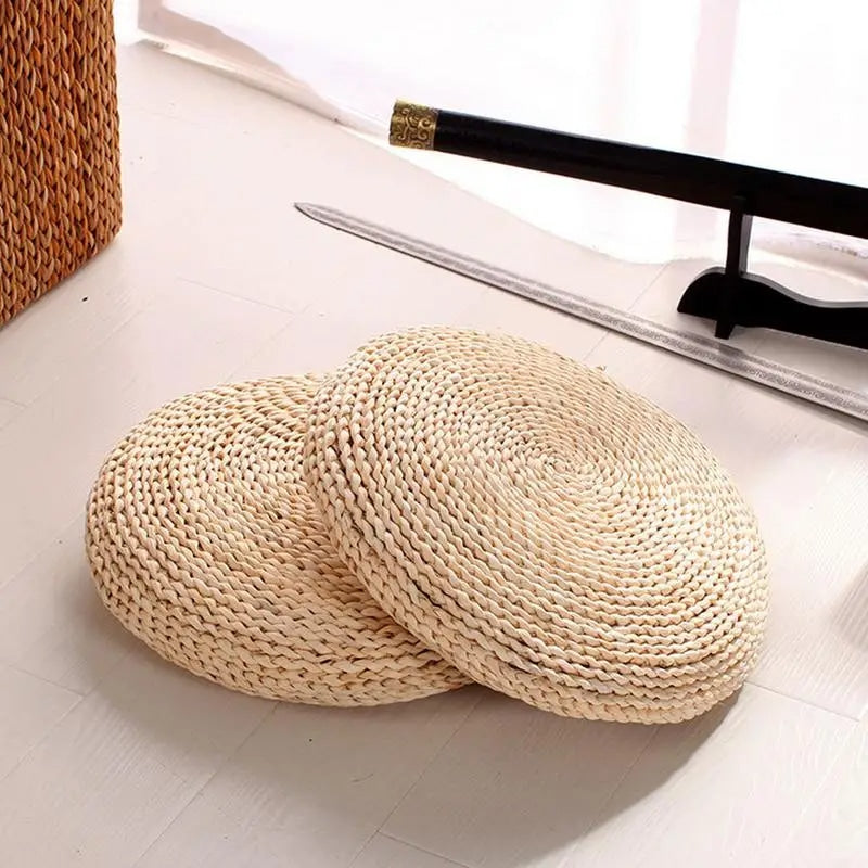 Coussin rotin rond et confortable