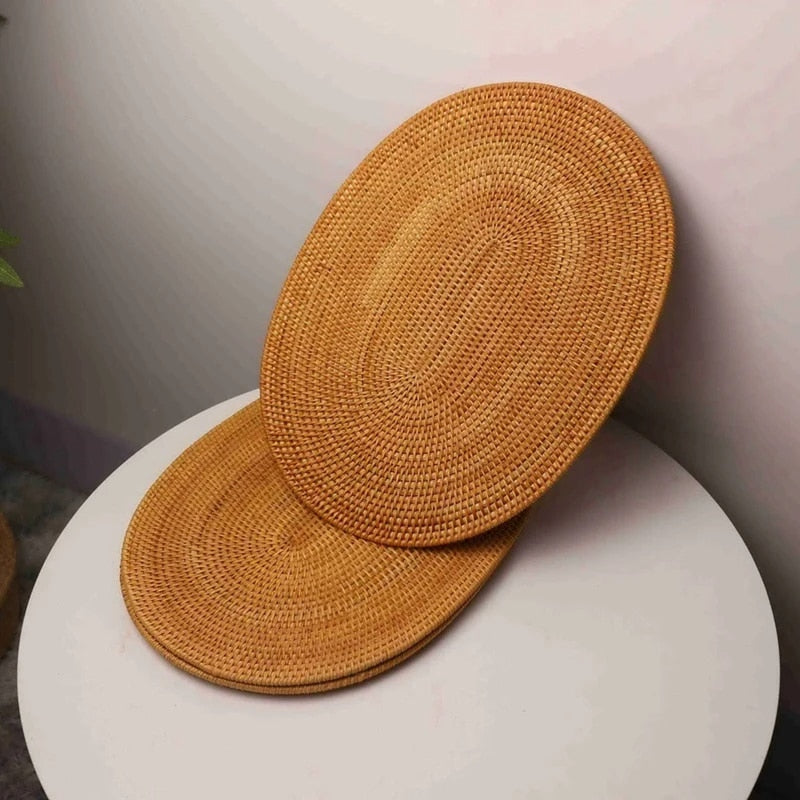 Lot de 4 sets de table rotin ovales