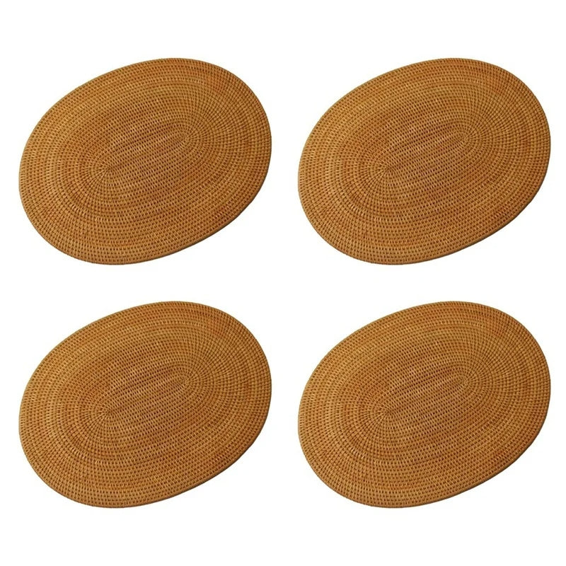 Lot de 4 sets de table rotin ovales