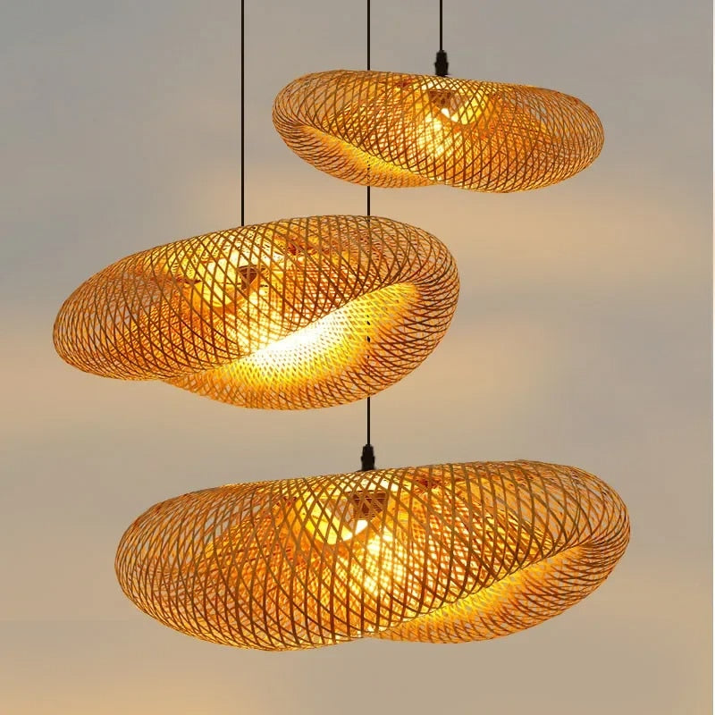 Lustre rotin décoratif de style asiatique