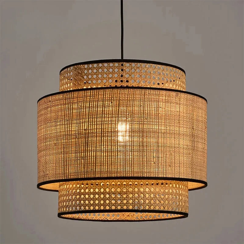 Lustre rotin de style chinois