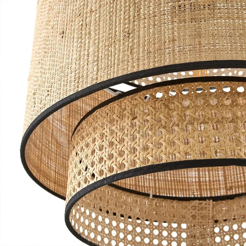 Lustre rotin de style chinois
