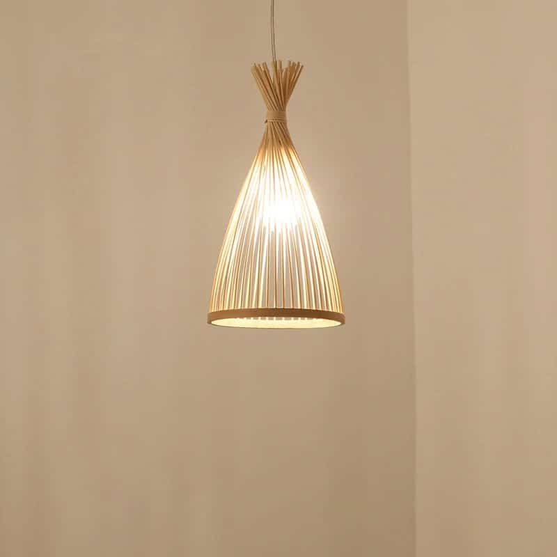 Suspension rotin vintage au style japonais
