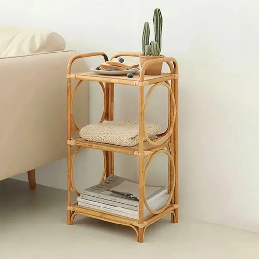 Étagère rotin au design moderne et minimaliste