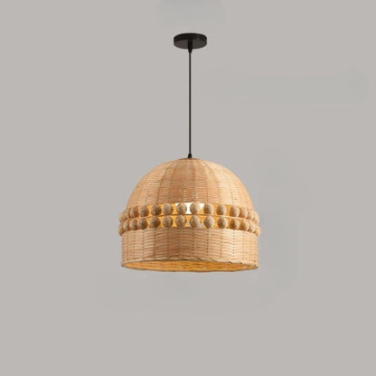 Abat-jour rotin en forme de cloche