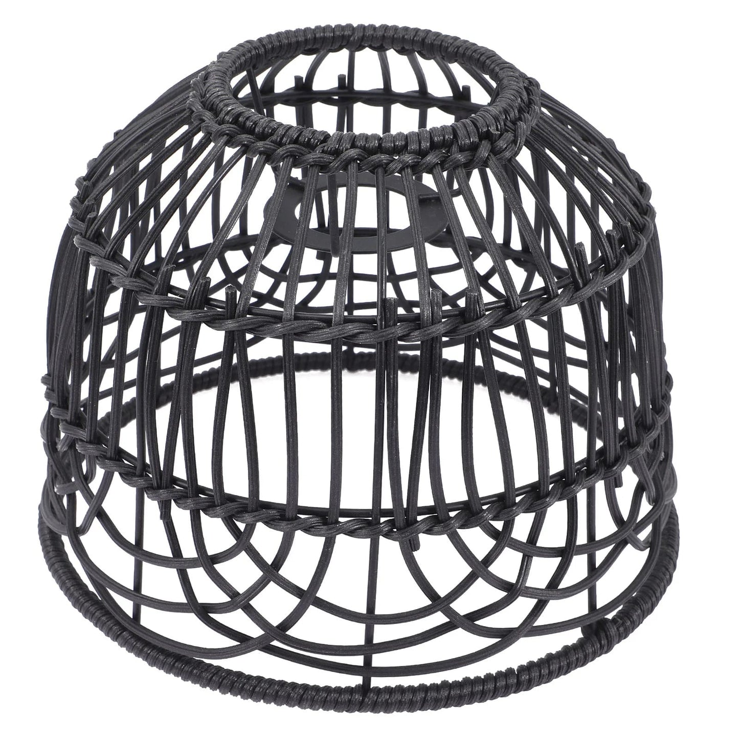 Abat-jour rotin noir artisanal et minimaliste
