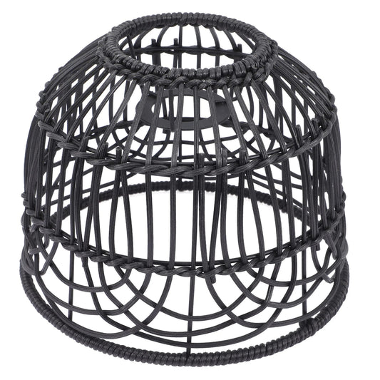 Abat-jour rotin noir artisanal et minimaliste