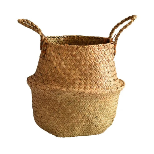 Cache pot rotin décoratif avec poignées