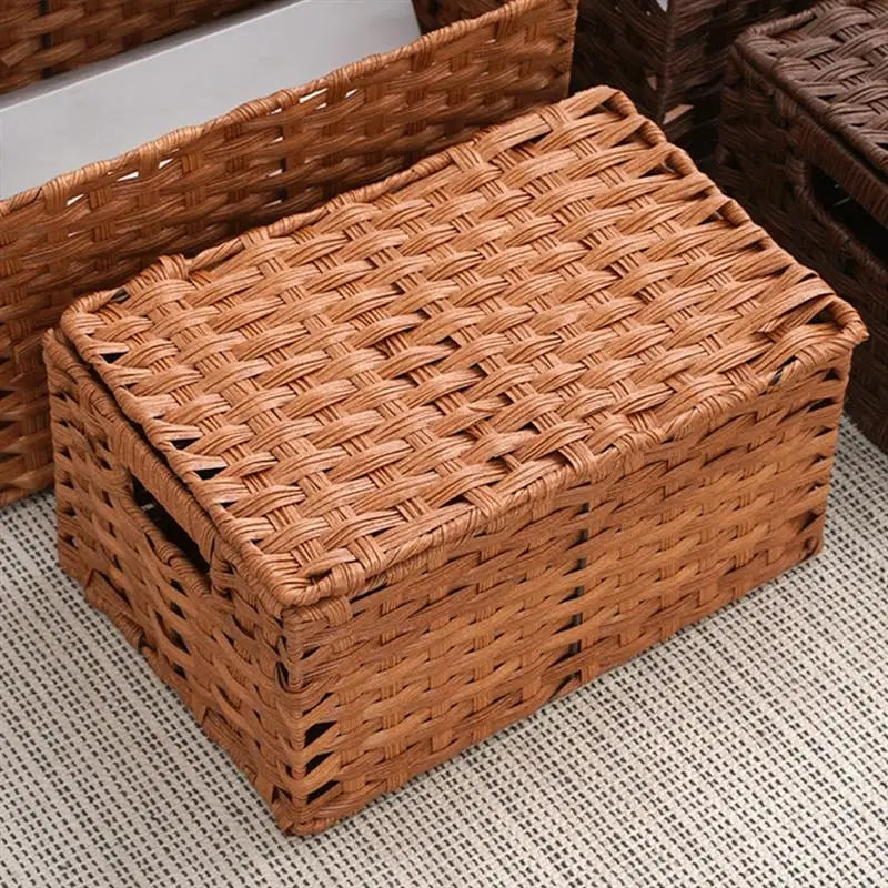 Coffre effet rotin pratique et polyvalent
