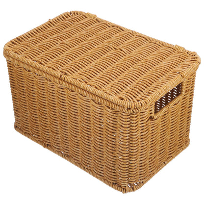 Coffre rotin tissé à la main à grande capacité