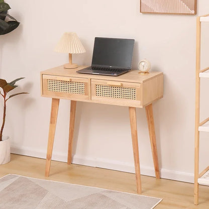 Console rotin de style nordique