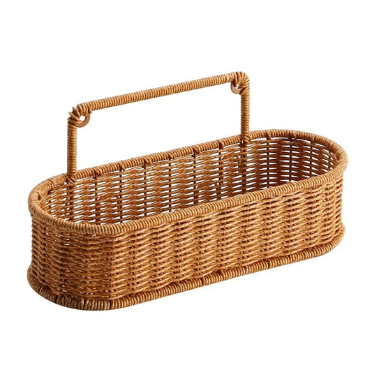 Étagère effet rotin pratique et compacte