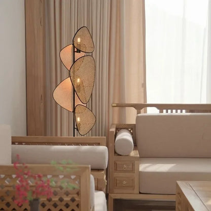 Lampadaire rotin créatif de style japonais