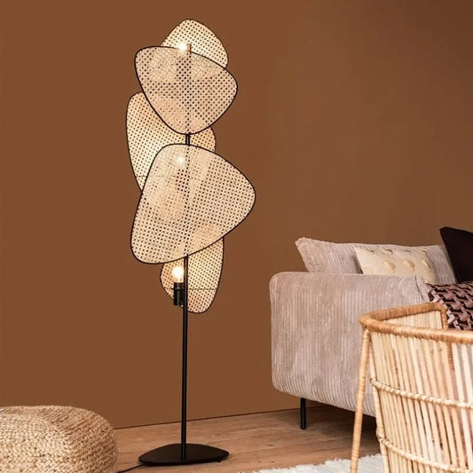 Lampadaire rotin créatif de style japonais