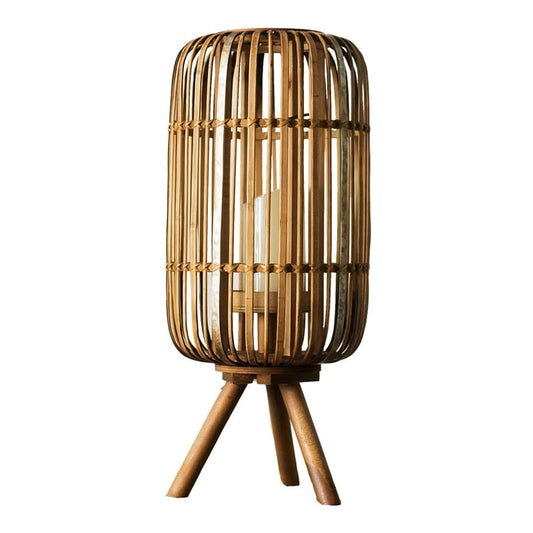 Lampe de chevet rotin au style vintage et rétro