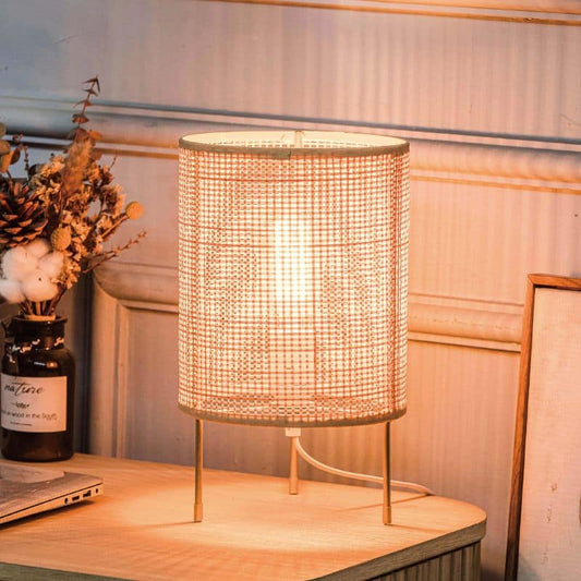 Lampe de chevet rotin vintage et réglable