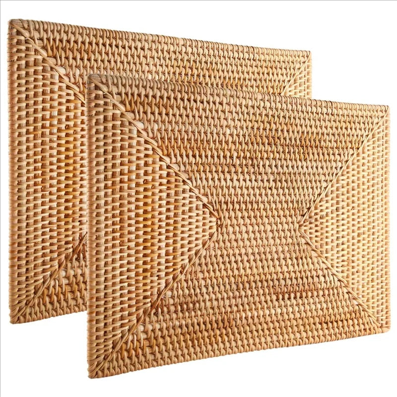 Lot de 2 sets de table rotin antidérapants