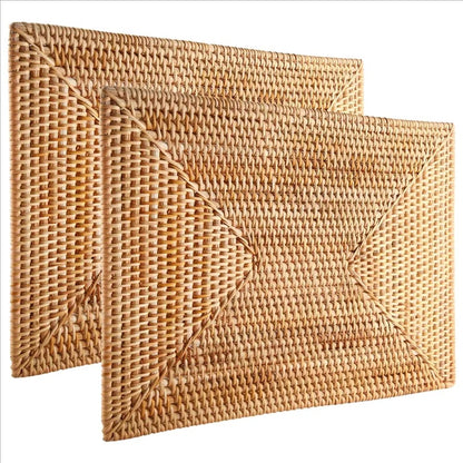 Lot de 2 sets de table rotin antidérapants