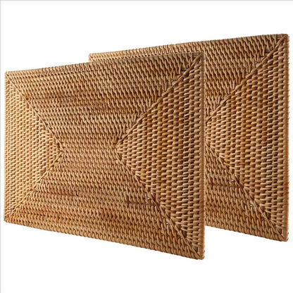 Lot de 2 sets de table rotin antidérapants