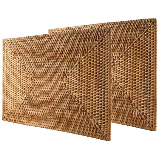 Lot de 2 sets de table rotin antidérapants