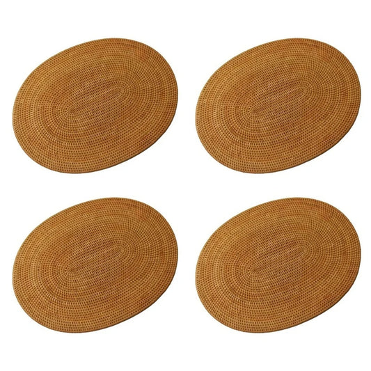 Lot de 4 sets de table rotin ovales