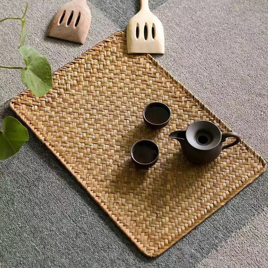 Lot de 4 sets de table rotin rectangulaires