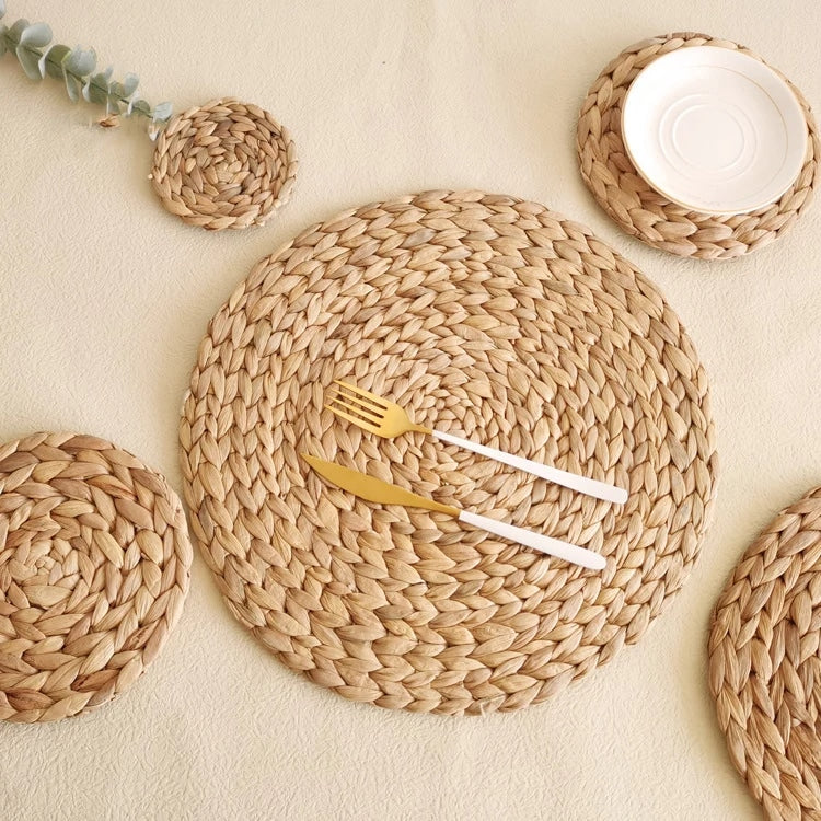 Lot de 4 sets de table rotin de style pastoral