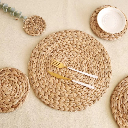 Lot de 4 sets de table rotin de style pastoral
