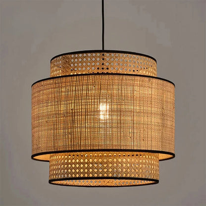 Lustre rotin de style chinois