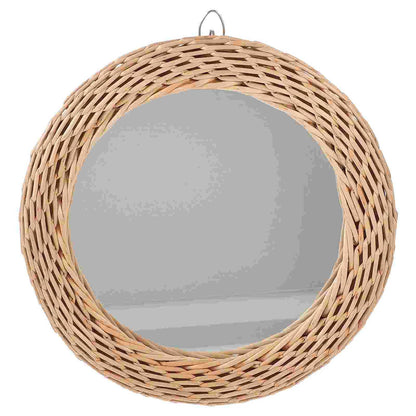 Miroir rond rotin contemporain et sophistiqué