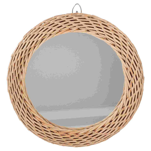 Miroir rond rotin contemporain et sophistiqué