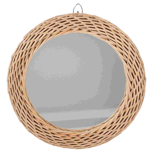Miroir rond rotin contemporain et sophistiqué