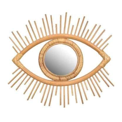 Miroir rotin en forme d'œil