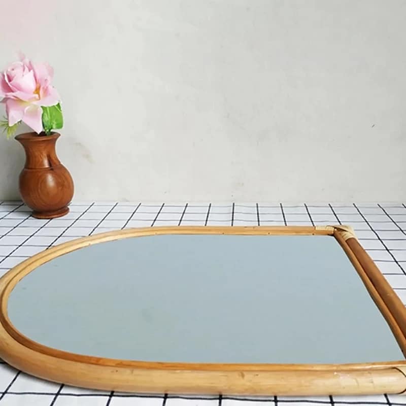 Miroir rotin rectangulaire de style vintage