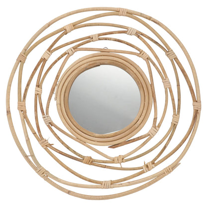 Miroir rotin rond de style nordique