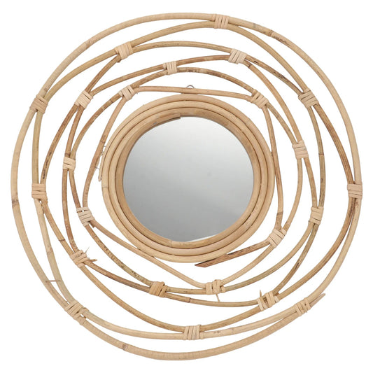 Miroir rotin rond de style nordique