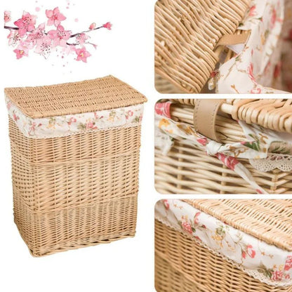 Panier à linge effet rotin élégant et pratique
