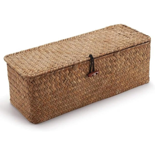 Panier rotin rectangulaire avec 3 compartiments