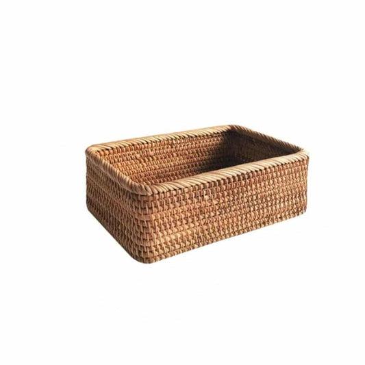 Panier rotin rectangulaire et compact