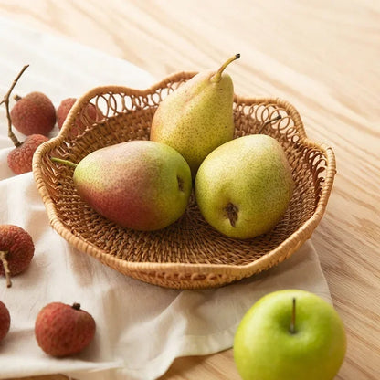 Panier rotin rond et artisanal