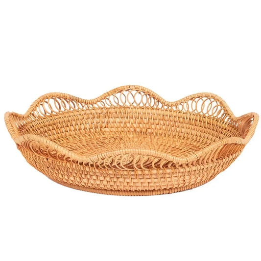 Panier rotin rond et artisanal