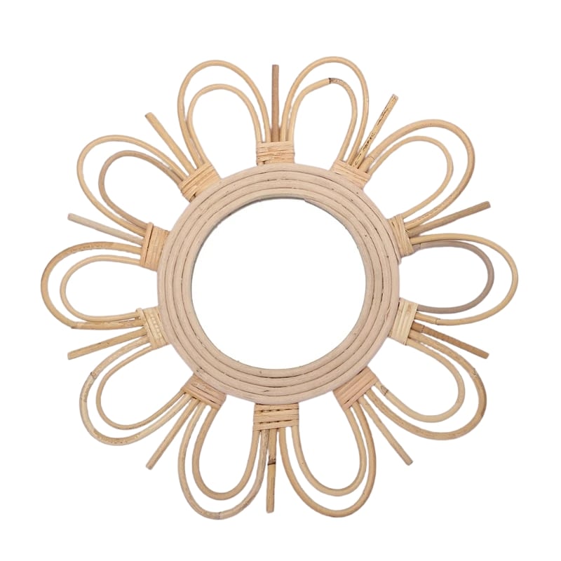 Petit miroir rotin élégant et raffiné