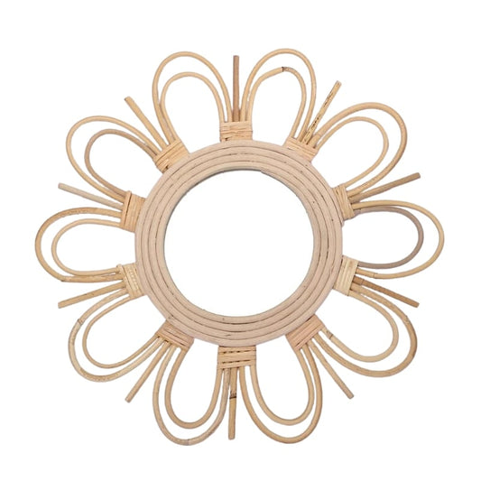 Petit miroir rotin élégant et raffiné
