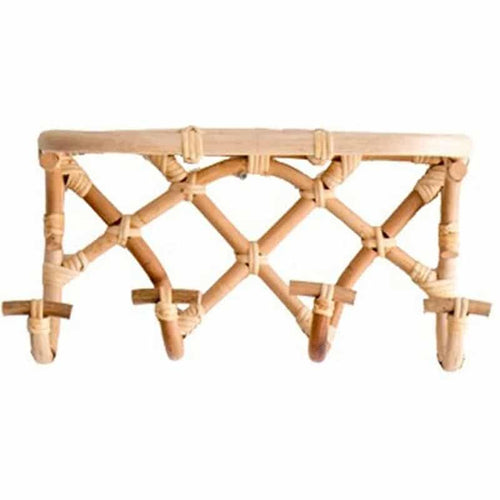 Porte manteau rotin à 4 crochets