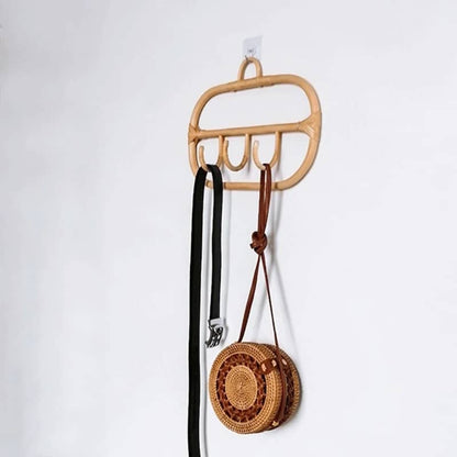 Porte manteau rotin de style nordique