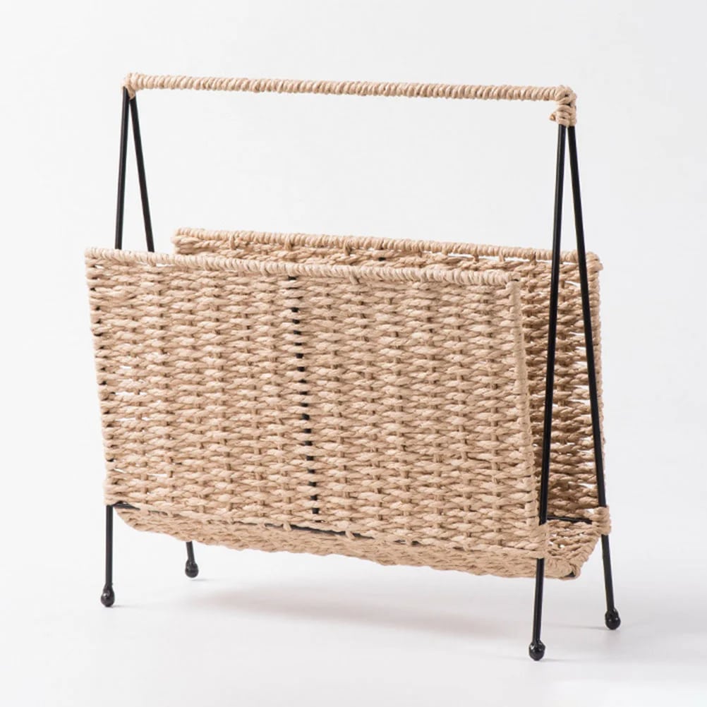 Porte revue rotin de grande capacité