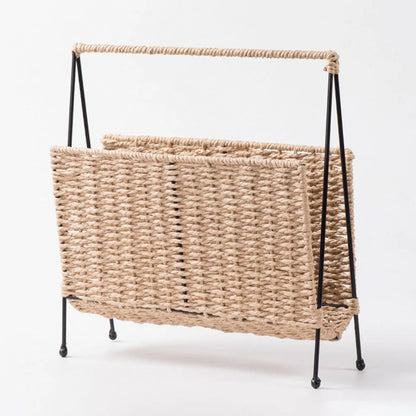 Porte revue rotin de grande capacité
