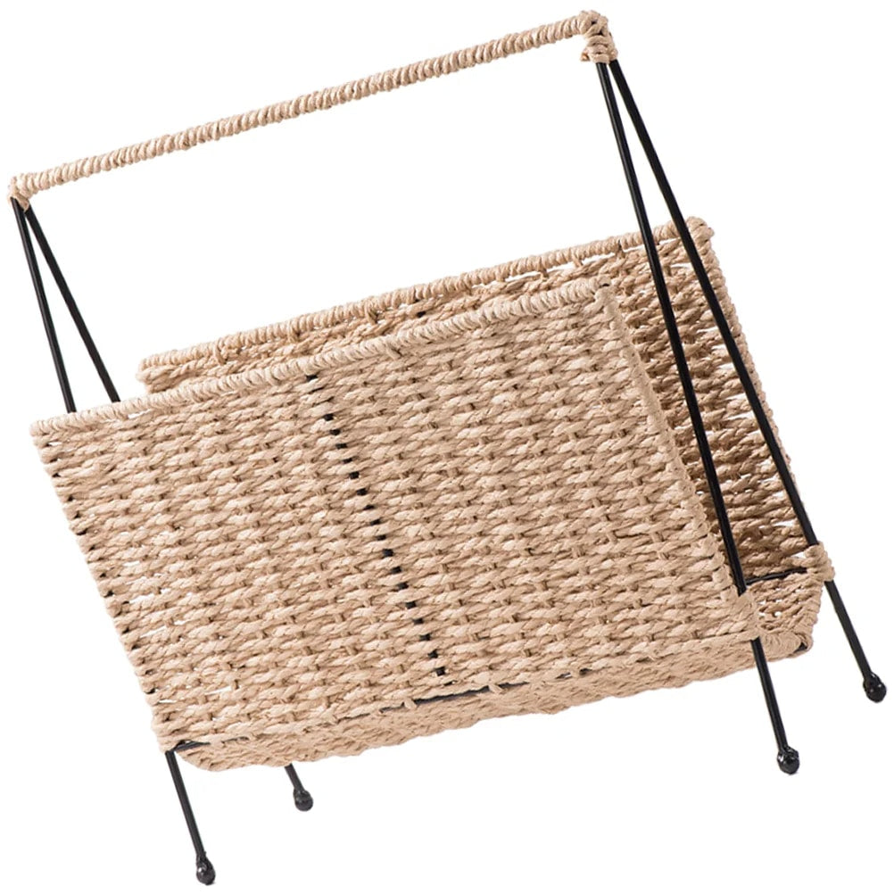 Porte revue rotin de grande capacité
