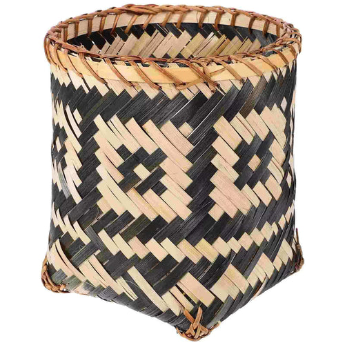Poubelle effet rotin multifonction au design vintage