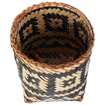 Poubelle effet rotin multifonction au design vintage
